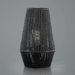 HELL Stolní lampa Rope z papíru, černá, Ø 20 cm