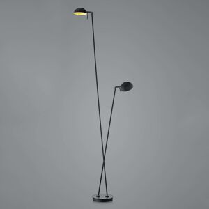 HELL LED stojací lampa Samy v černé a zlaté, 2 zdroje