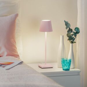 Zafferano Stolní lampa LED Poldina, baterie, přenosná růžová