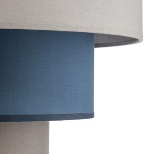 Duolla Textilní závěsné světlo Luneta, šedá/modrá, Ø45cm