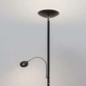 Lindby LED stojací lampa Malea, čtecí rameno, černá
