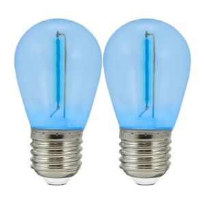 SADA 2x LED Žárovka PARTY E27/0,3W/36V modrá