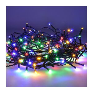 LED venkovní vánoční řetěz, 200 LED, 20m, přívod 5m, 8 funkcí, časovač, IP44, vícebarevný; 1V102-M-1